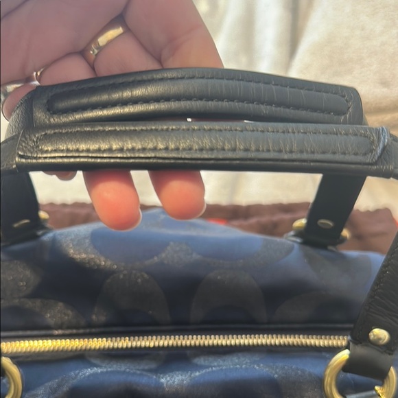 Coach Blue Sparkle and Gold Handbag - Picture 2 of 6